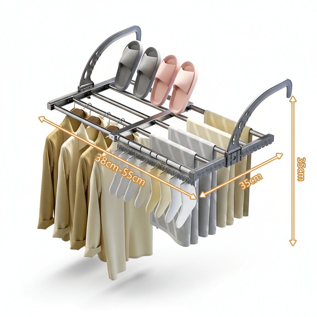 Étendoir à linge pour radiateur extensible pliable