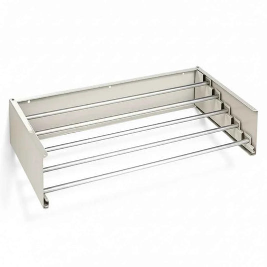 Étendoir à linge mural rétractable 5 barres en fer