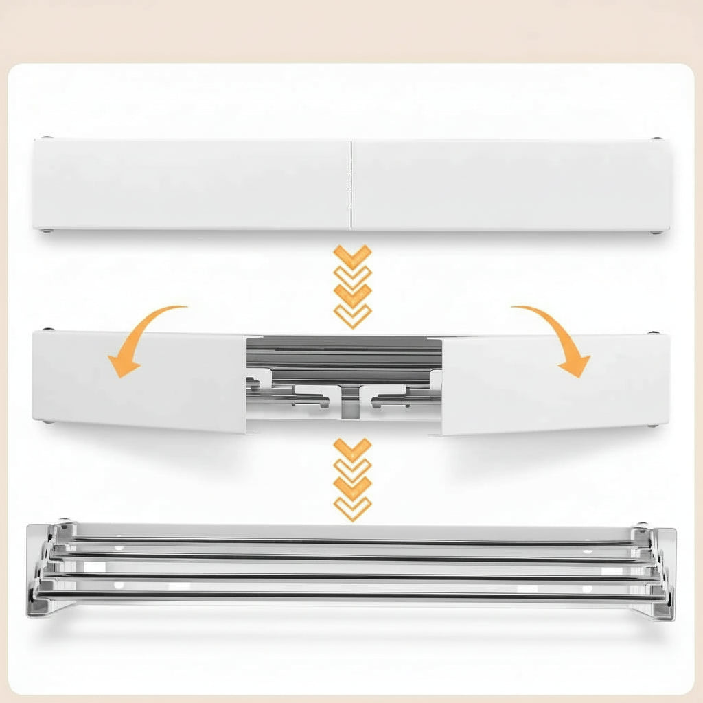 Étendoir à linge mural rabattable inox pliable