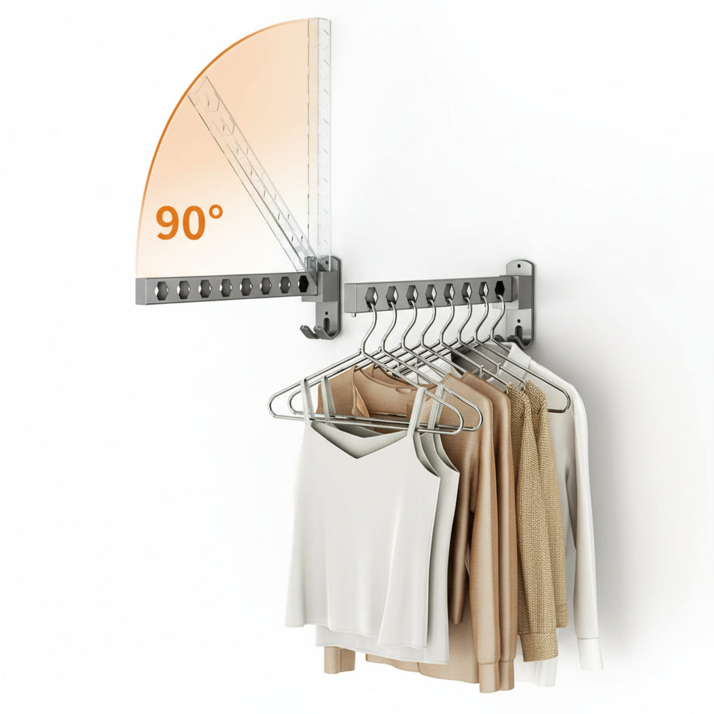 Étendoir à linge mural rabattable acier carbone pliable