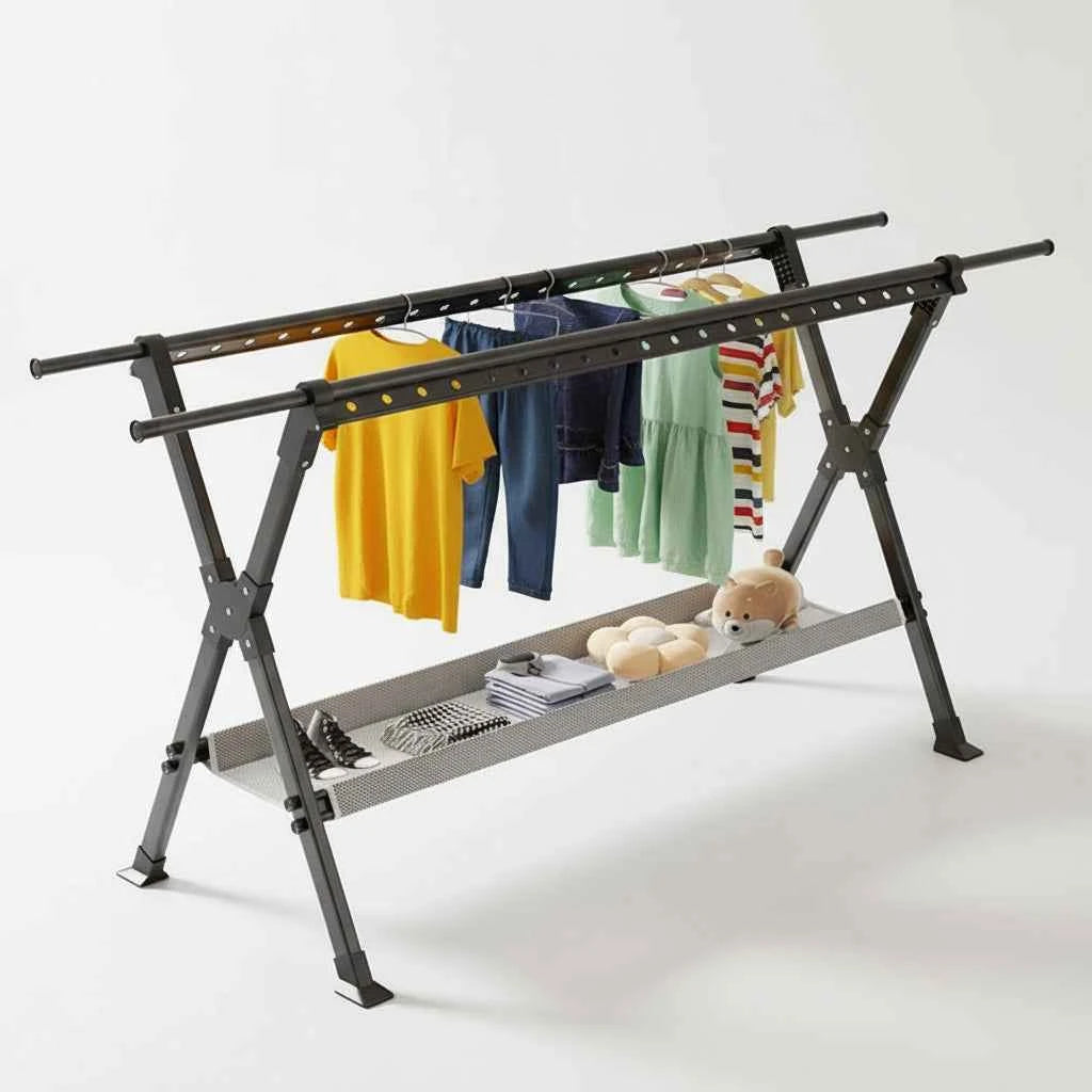 Étendoir à linge pliable télescopique balcon