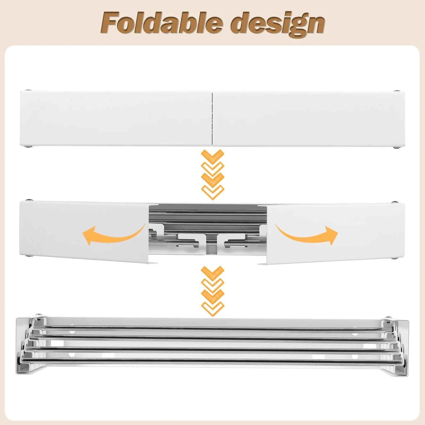 Étendoir à linge mural rabattable inox pliable