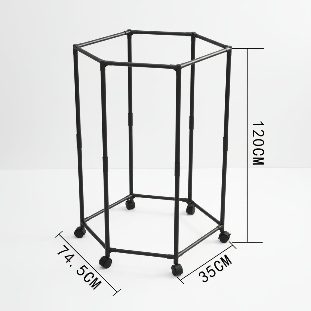 Étendoir à linge intérieur hexagonal rotatif à roulettes