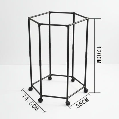 Étendoir à linge intérieur hexagonal rotatif à roulettes