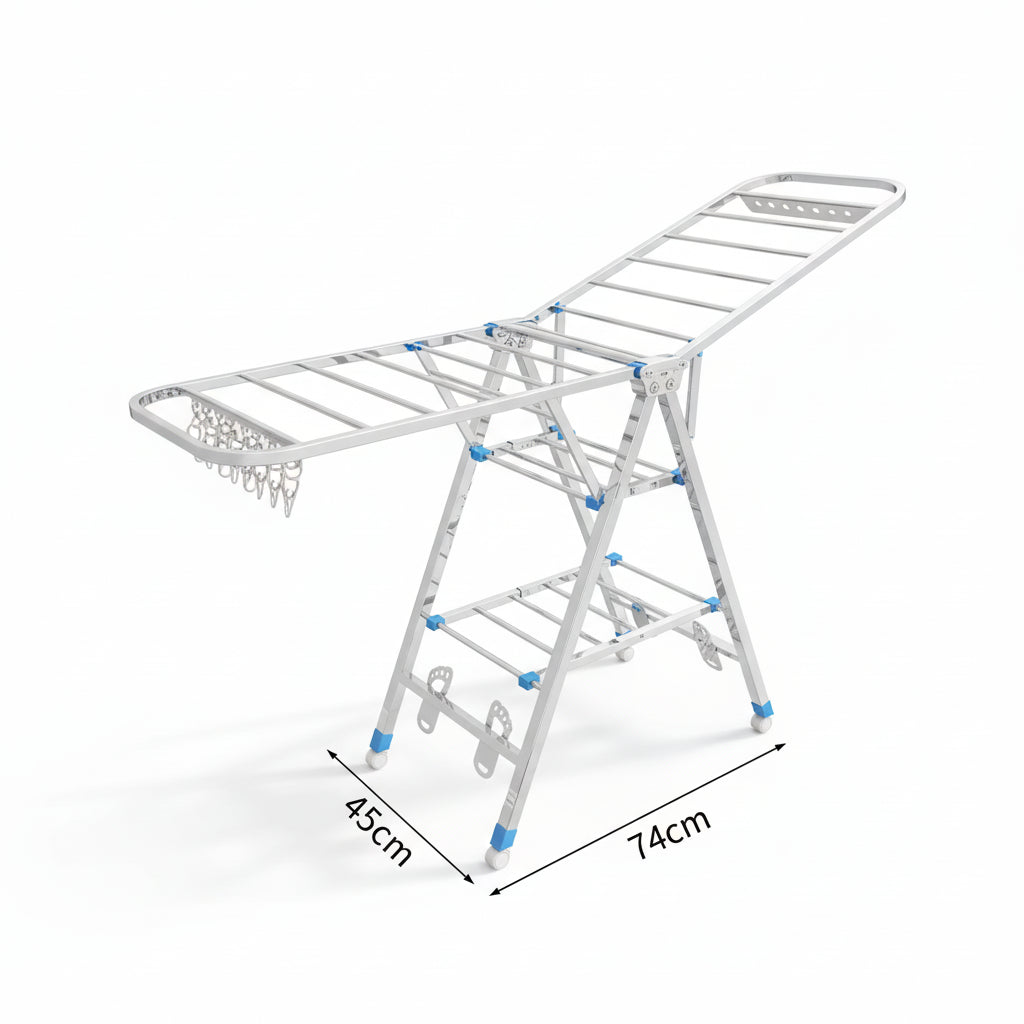 Étendoir à linge pliable inox intérieur extérieur