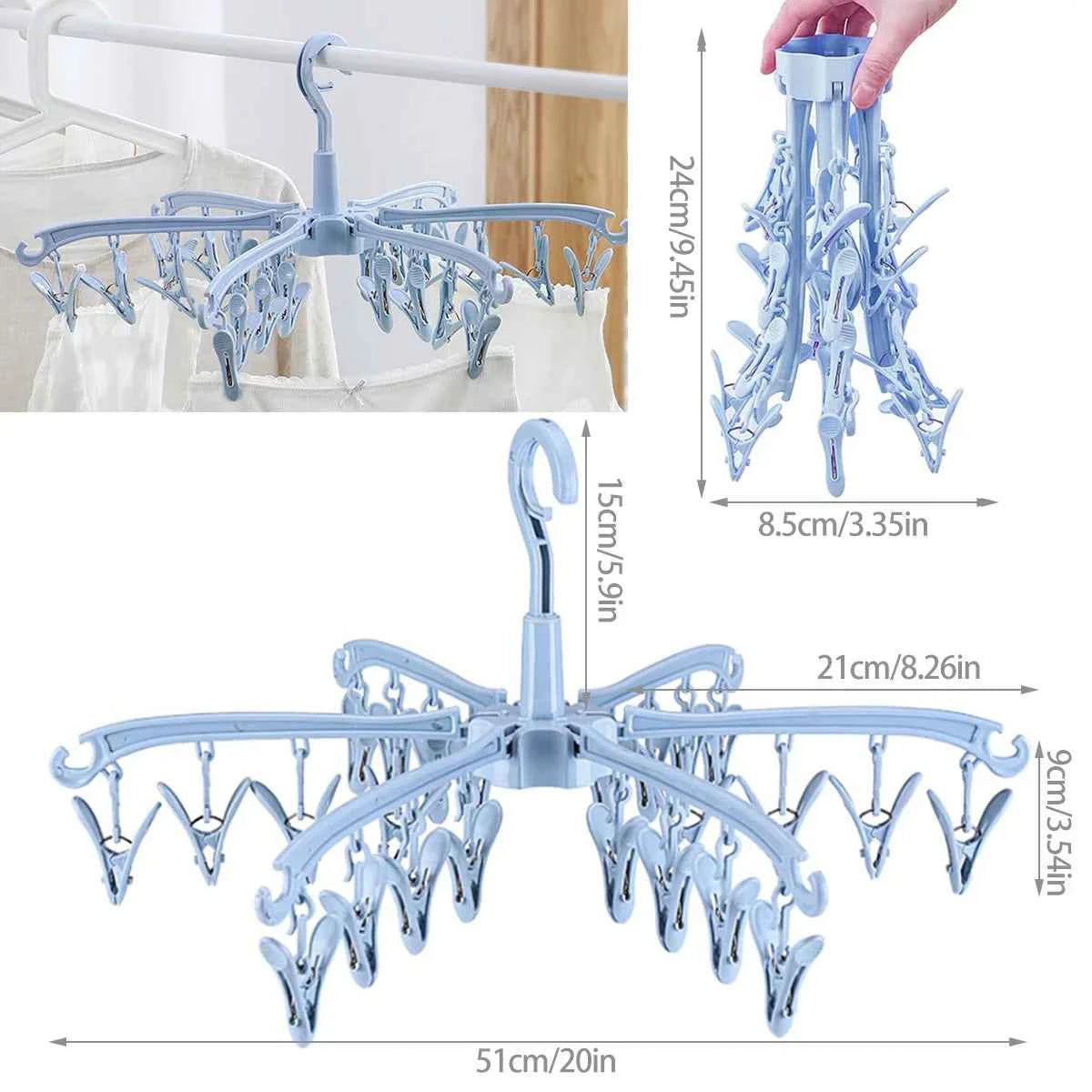 Petit étendoir à linge 24 pinces pliable rotatif