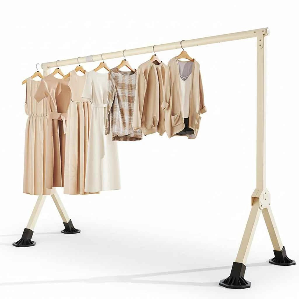 Étendoir à linge pliable ventouses inox murales