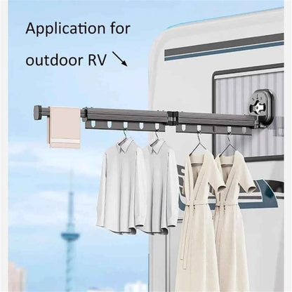 Étendoir à linge mural rétractable ventouses aluminium