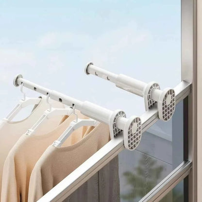 Étendoir à linge pour balcon télescopique sans perçage