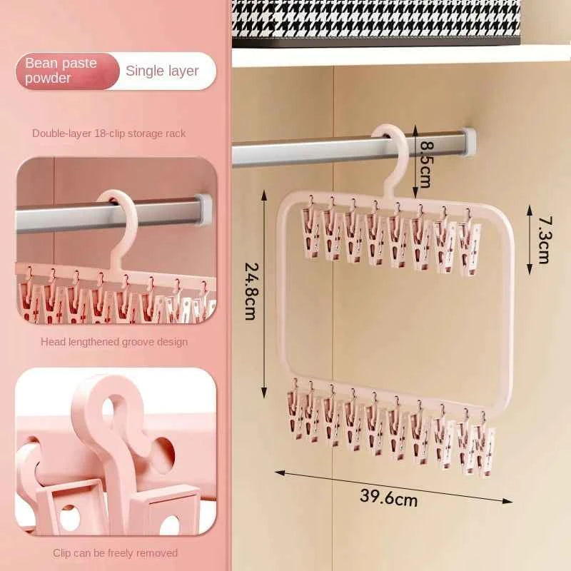 Petit étendoir à linge pliable multi-pinces