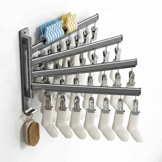 Étendoir à linge mural pliable en aluminium