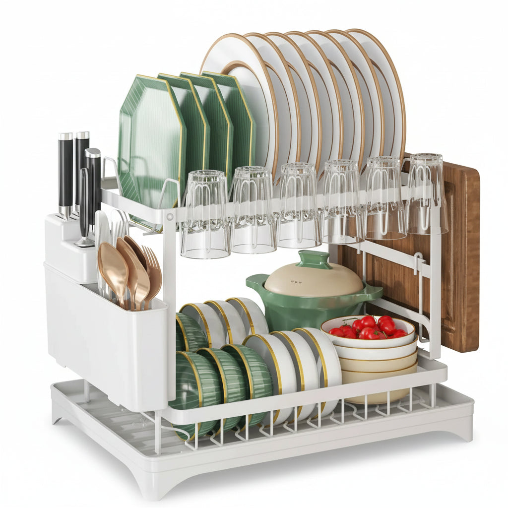 Étendoir à linge intérieur inox 2 niveaux