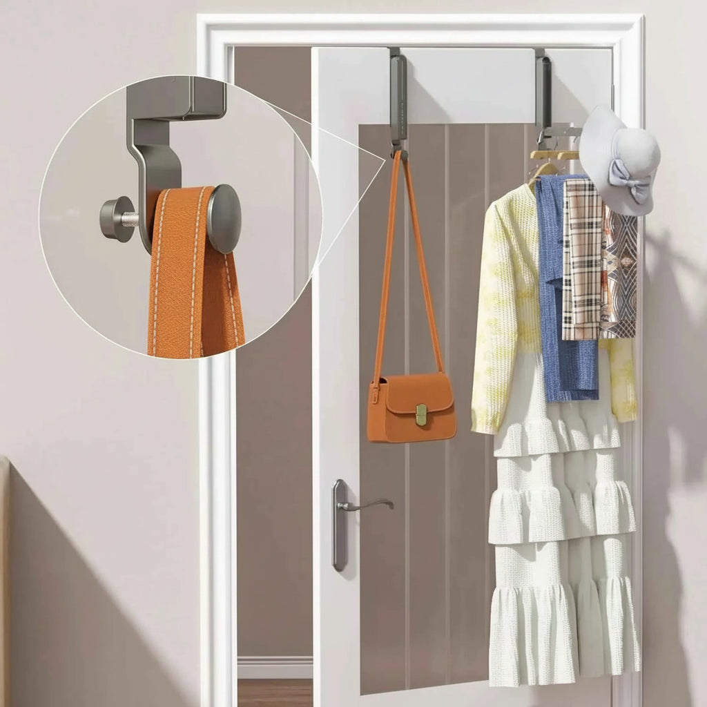 Étendoir à linge sur porte télescopique aluminium