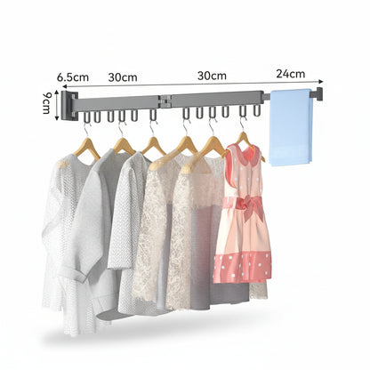 Étendoir à linge mural rétractable en aluminium pliable