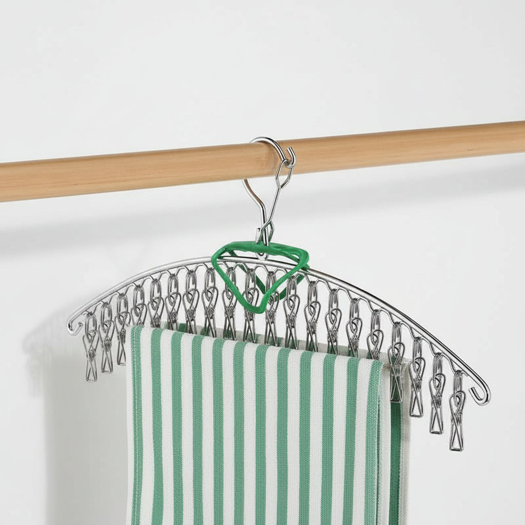 Cintre pour étendoir à linge inox 20 pinces