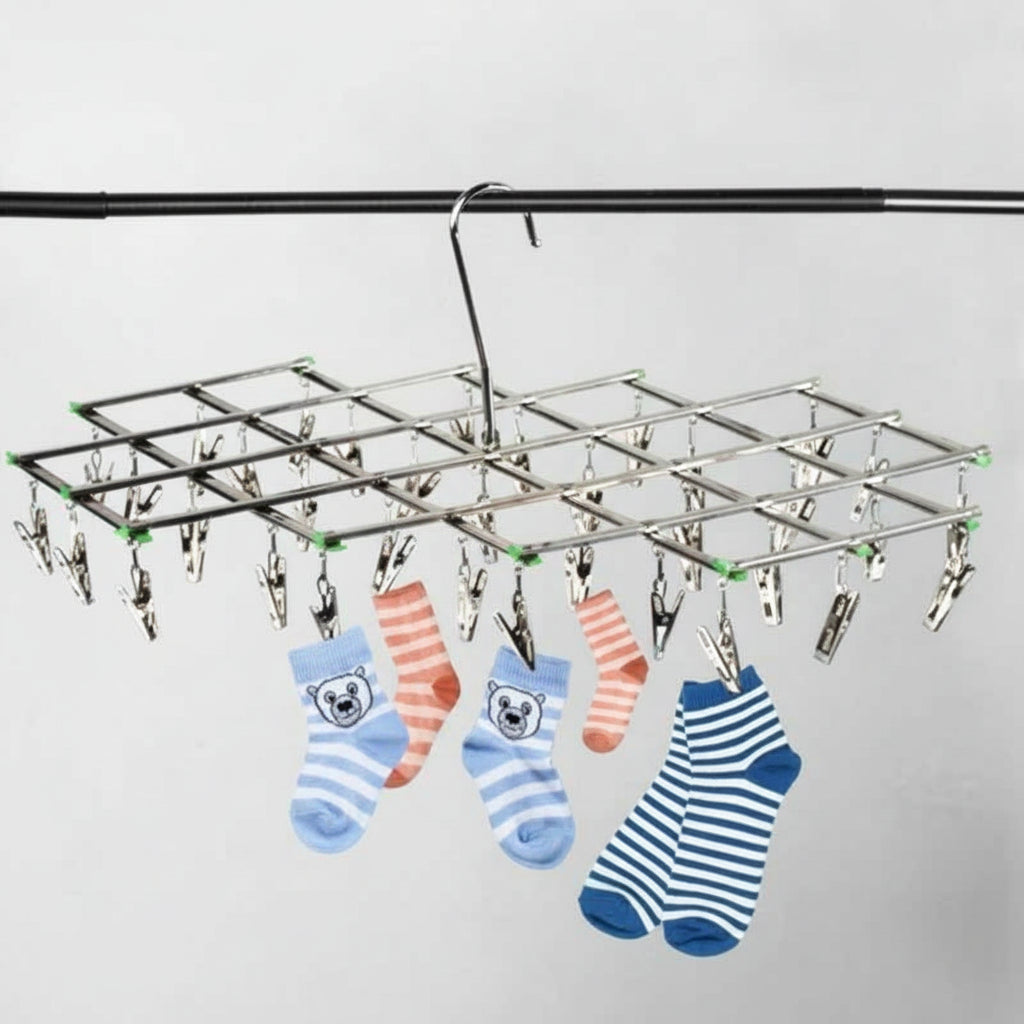 Petit étendoir à linge inox à pinces