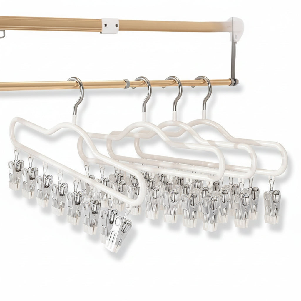 Cintre pour étendoir à linge avec pinces multiples