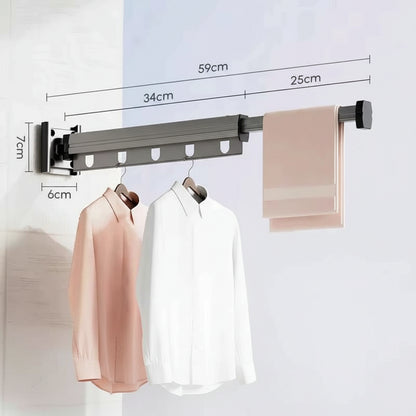 Étendoir à linge mural rabattable en aluminium