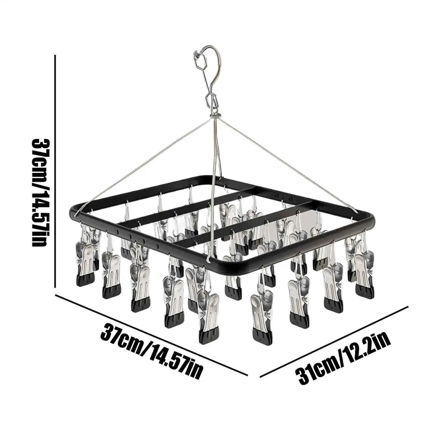 Étendoir à linge en aluminium avec 36 pinces