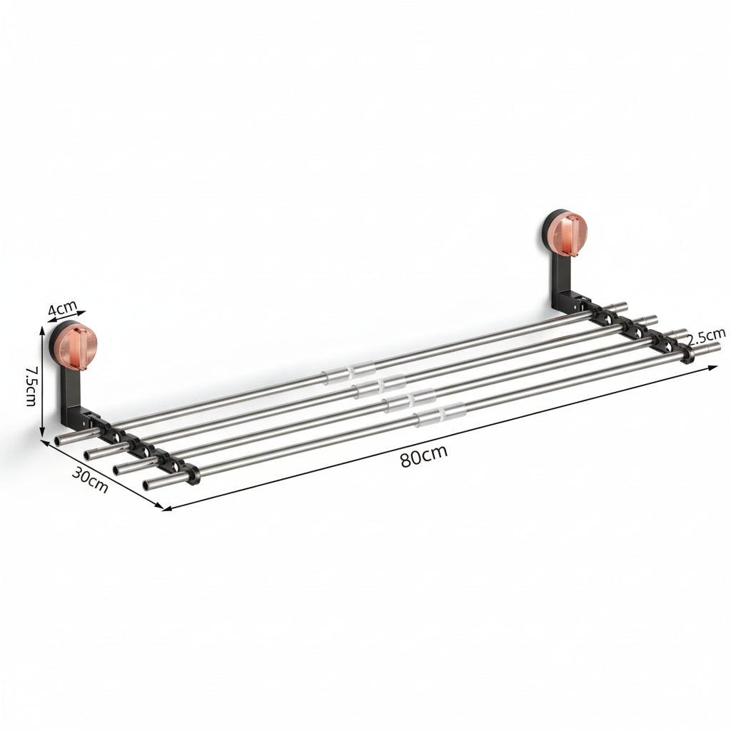 Étendoir à linge mural rabattable ventouse pliable