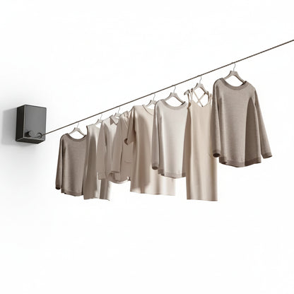 Étendoir à linge mural rétractable corde inox