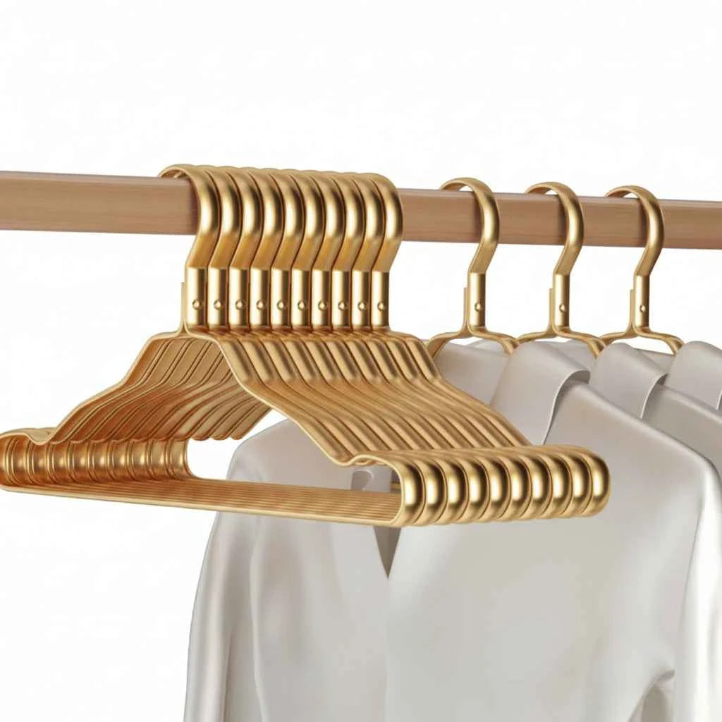 Cintre pour étendoir à linge aluminium doré