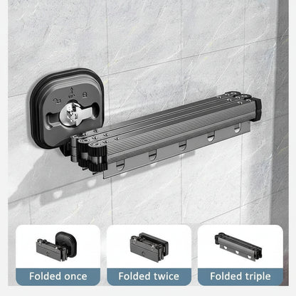 Étendoir à linge mural rétractable aluminium sans perçage