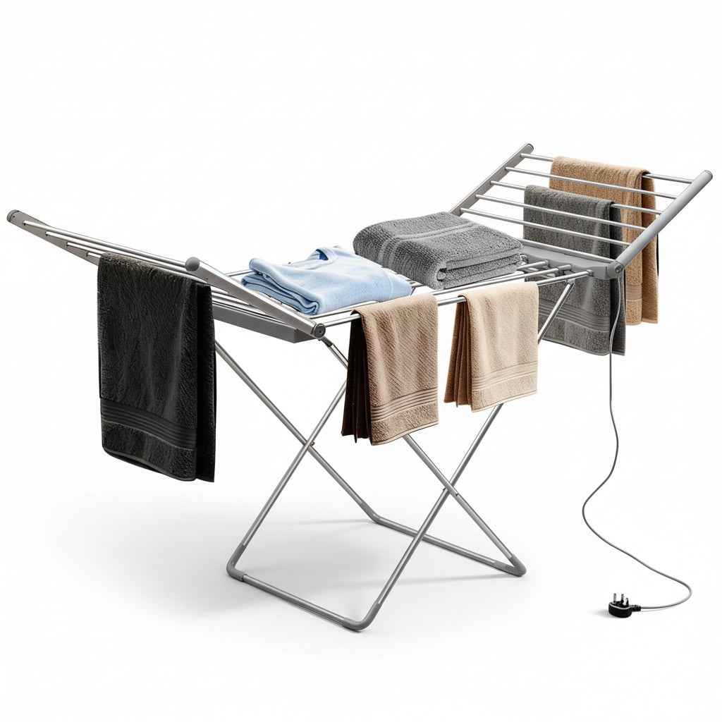Étendoir à linge chauffant pliable en aluminium