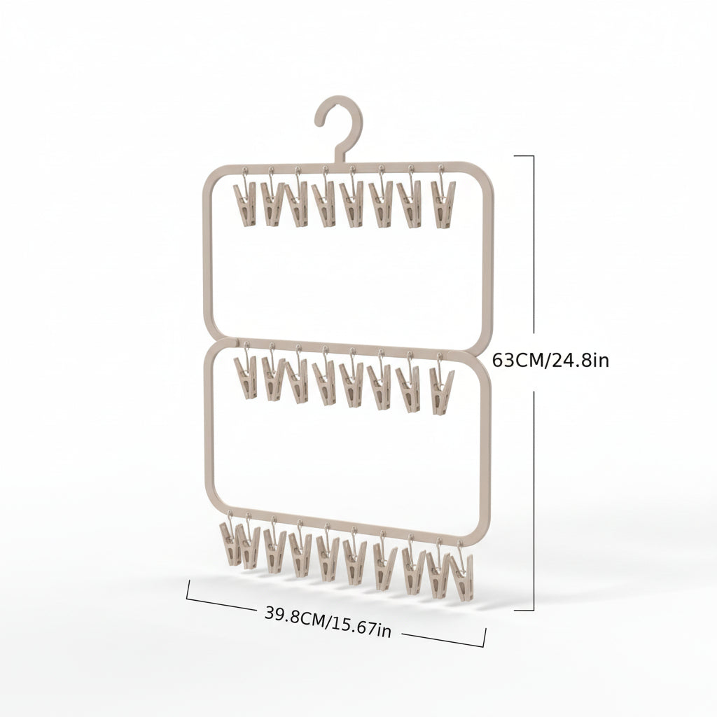 Petit étendoir à linge multi pinces pliable