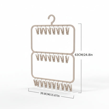 Petit étendoir à linge multi pinces pliable