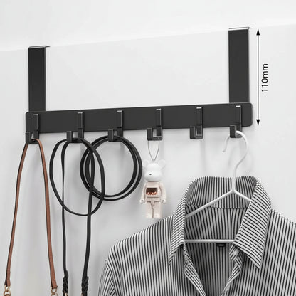 Étendoir à linge sur porte 6 crochets inox