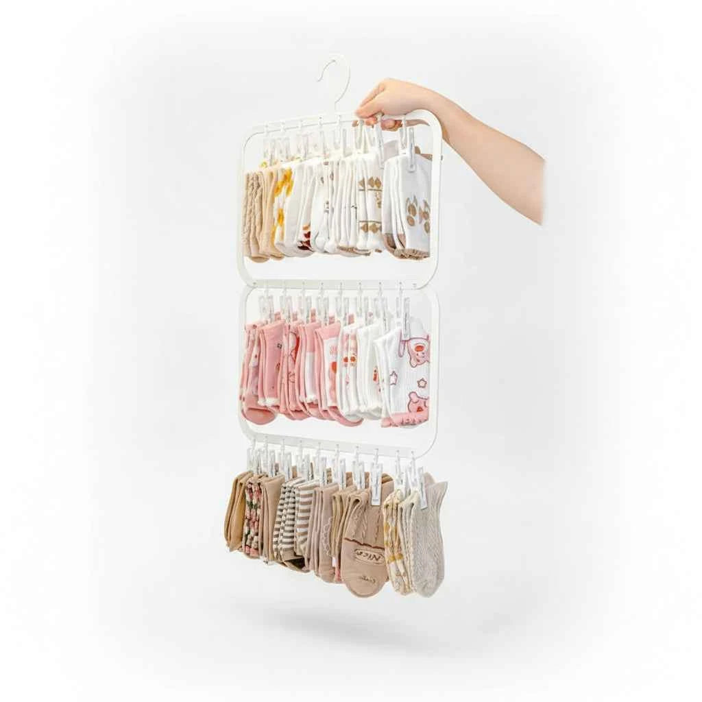 Petit étendoir à linge multi pinces pliable