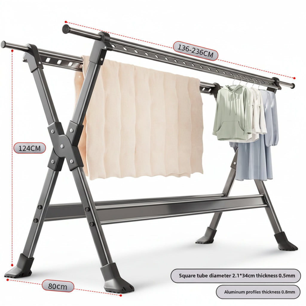 Étendoir à linge pliable inox extensible