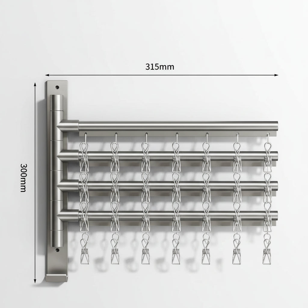 Étendoir à linge mural pliable en aluminium