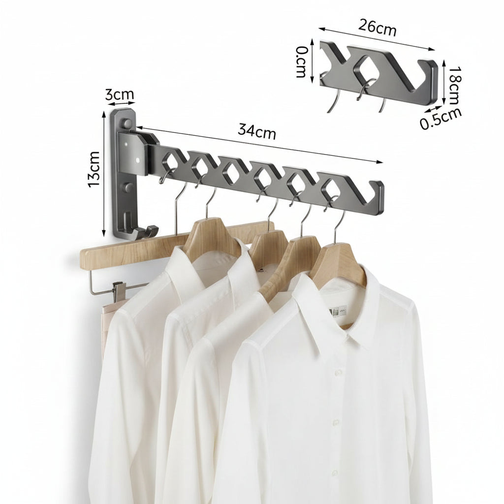 Étendoir à linge mural rabattable aluminium pliable