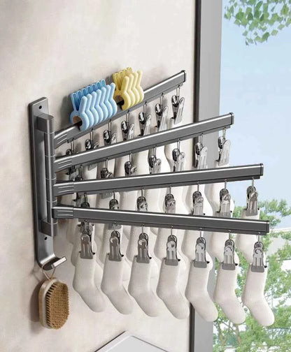 Étendoir à linge mural pliable en aluminium