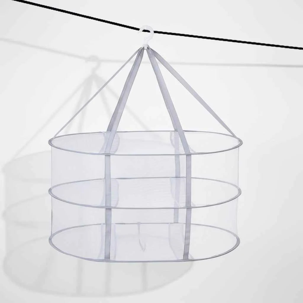 Petit étendoir à linge pliant en filet empilable