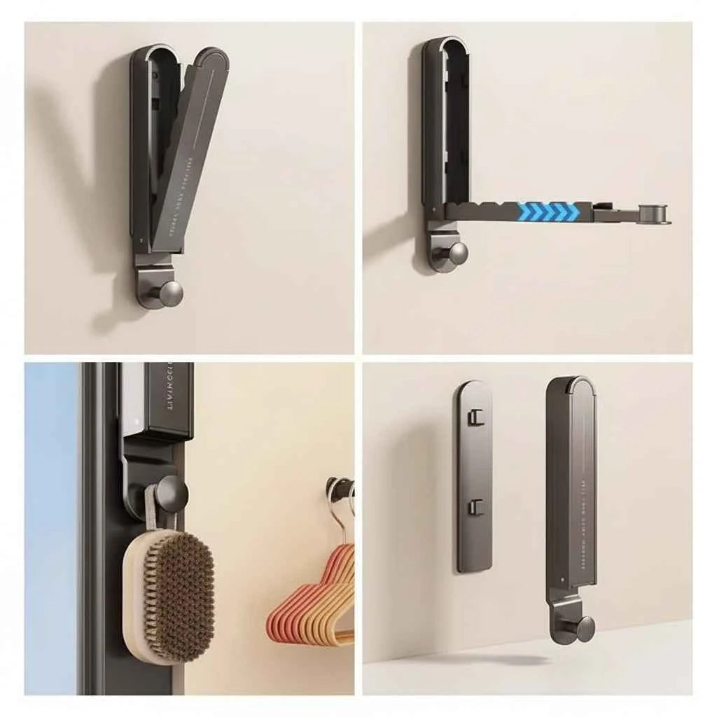 Étendoir à linge mural rétractable pour fenêtre