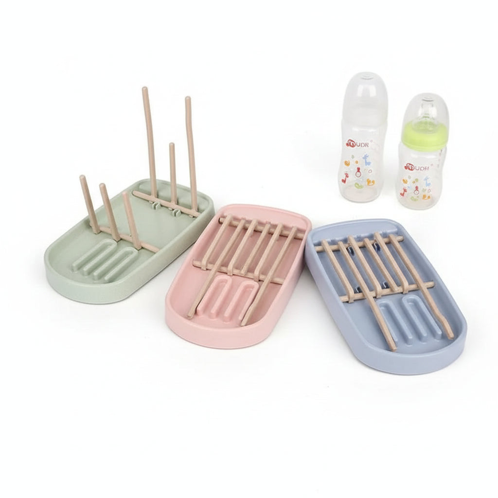 Étendoir à linge pour biberons en paille de blé