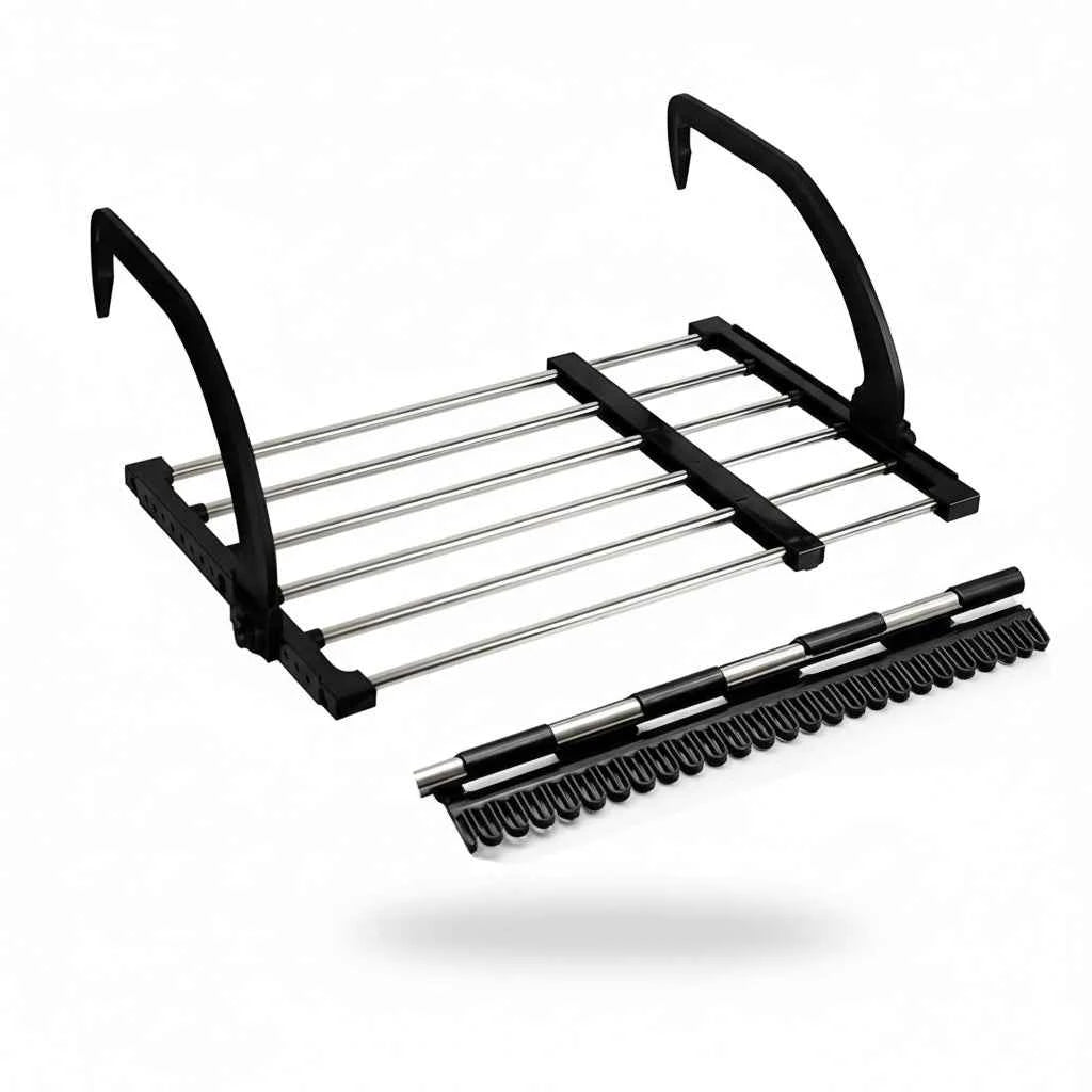 Étendoir à linge pour balcon pliable inox
