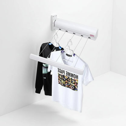 Étendoir à linge mural rétractable 5 fils 3,7 m