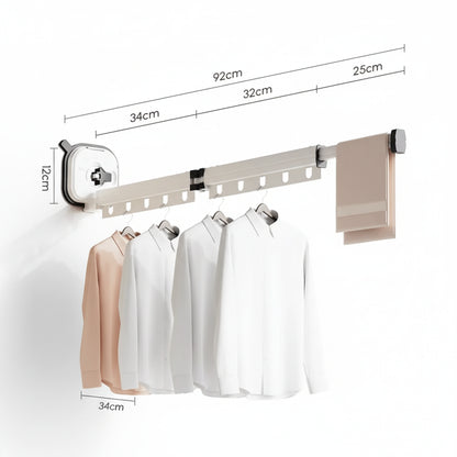 Étendoir à linge mural rétractable en aluminium