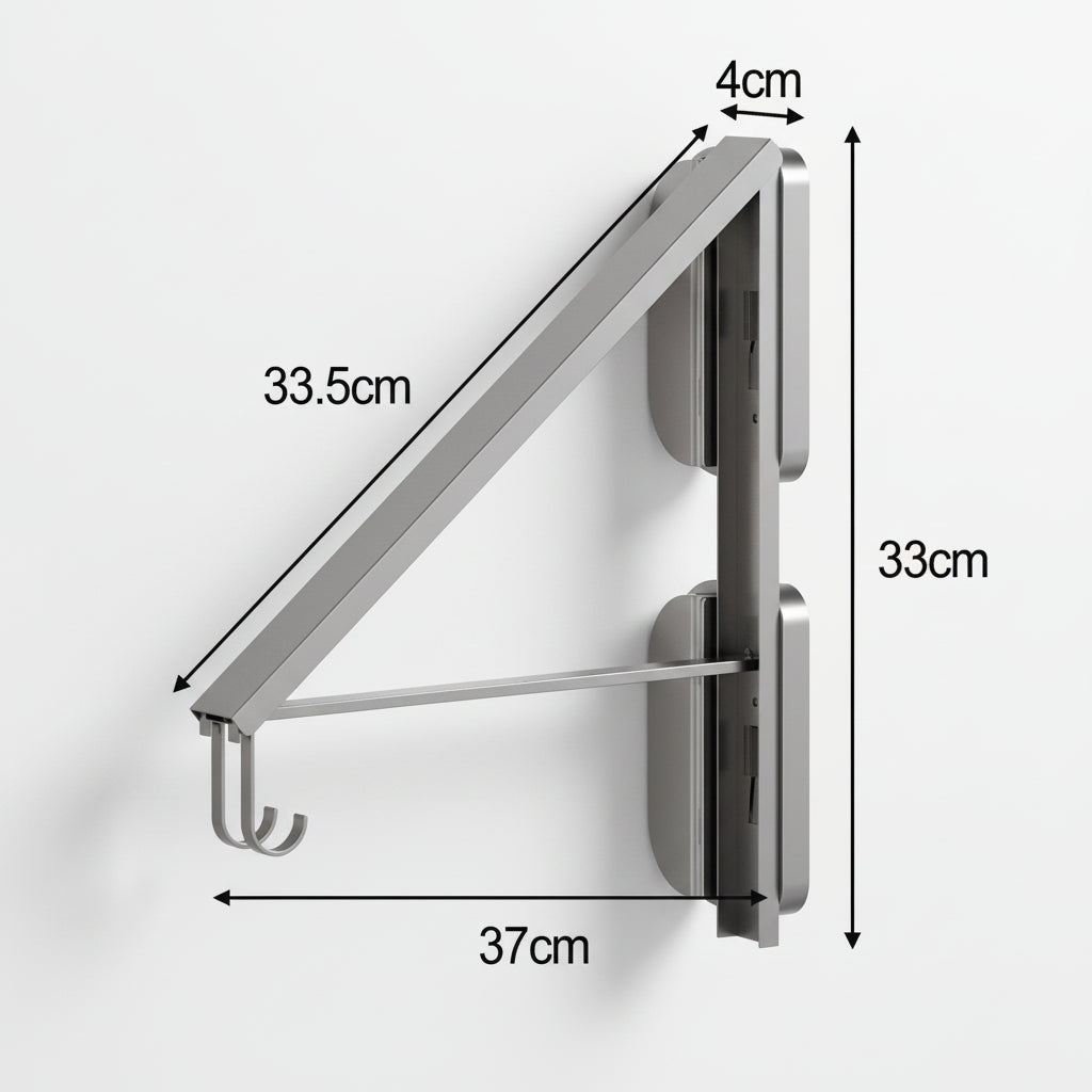 Étendoir à linge mural rétractable acier carbone balcon