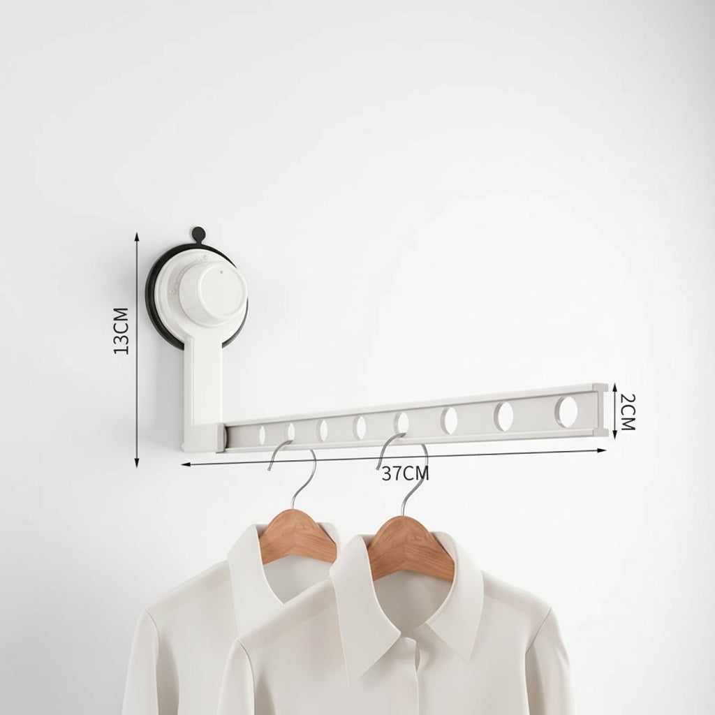 Étendoir à linge mural rabattable ventouse aluminium