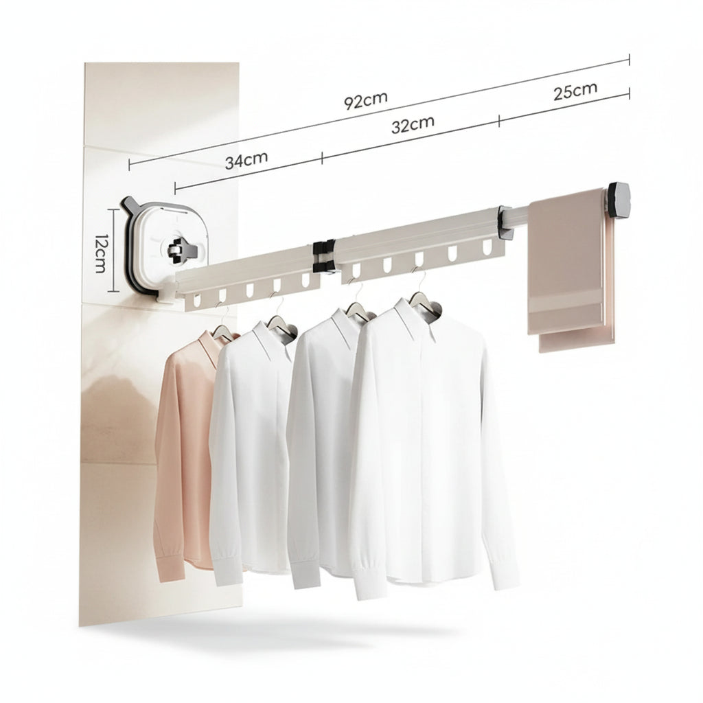 Étendoir à linge mural rabattable en aluminium