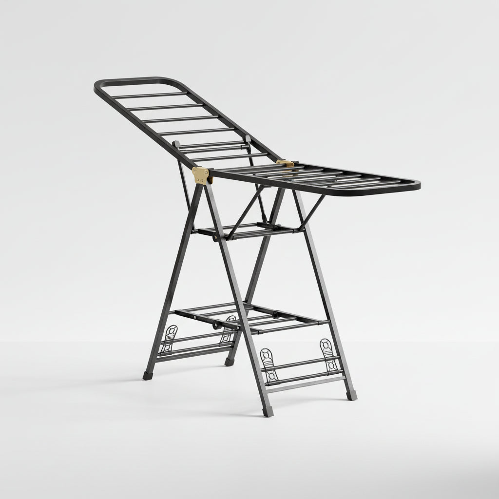 Étendoir à linge pliable en acier carbone mobile