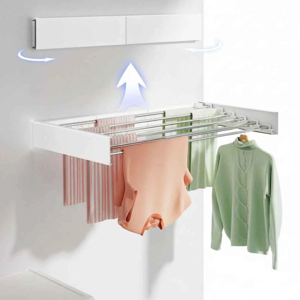 Étendoir à linge mural rabattable inox pliable