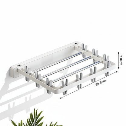 Étendoir à linge mural rabattable avec pinces socks