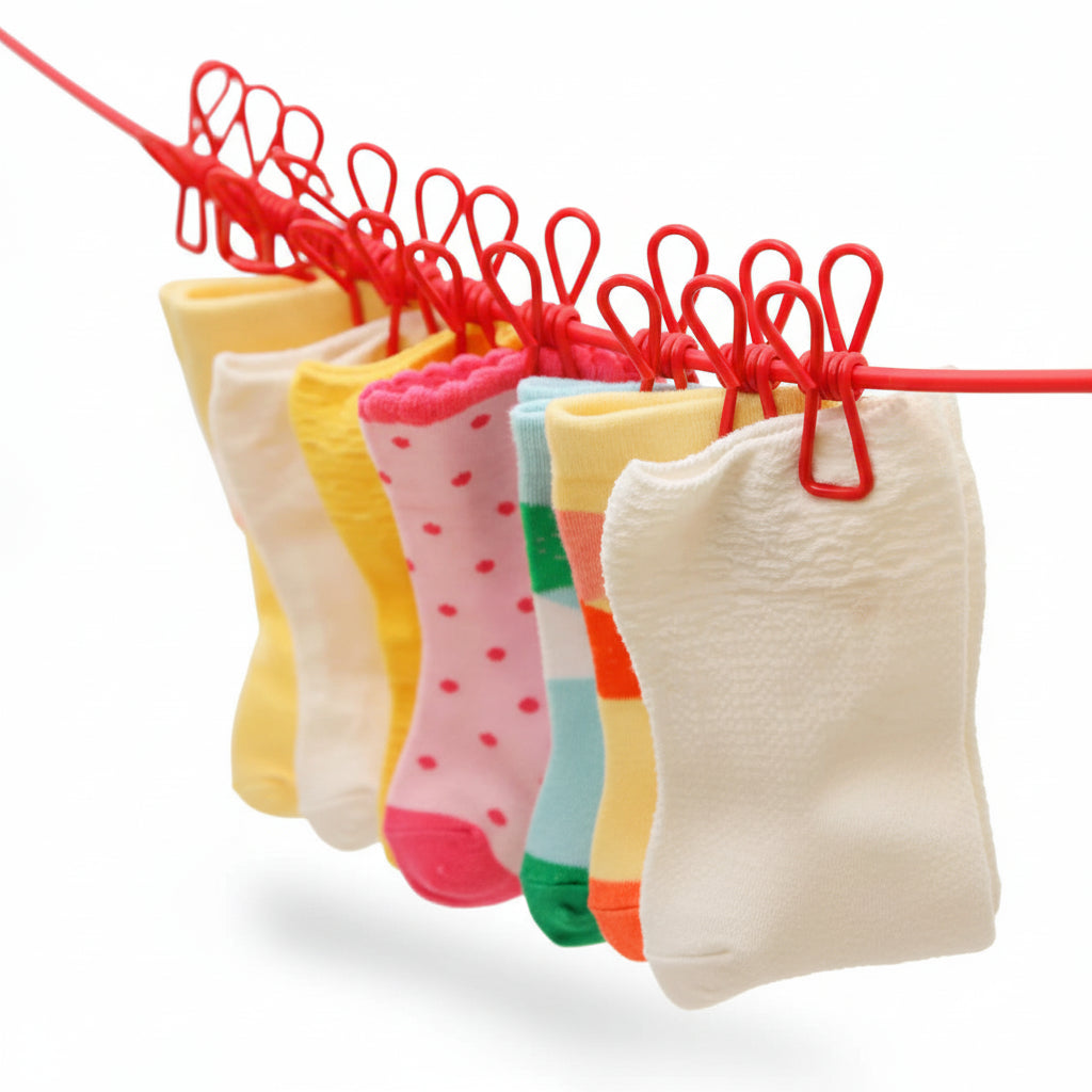 Fil pour étendoir à linge voyage avec 12 pinces