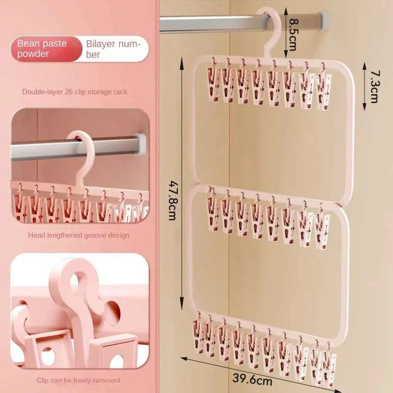 Petit étendoir à linge pliable multi-pinces